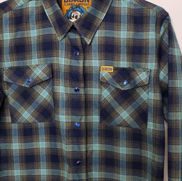 DIXXON The Pende Jo Blue Green Yellow Plaid Shirt Pearl Snap Close Women… - Picture 4 of 16